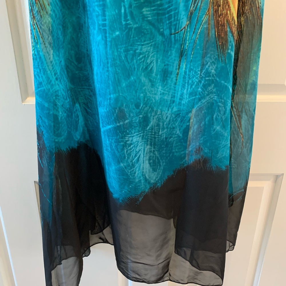 Peacock Maxidress with belt, size medium - Picture 6 of 9